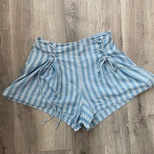 Pin Striped Tie Shorts